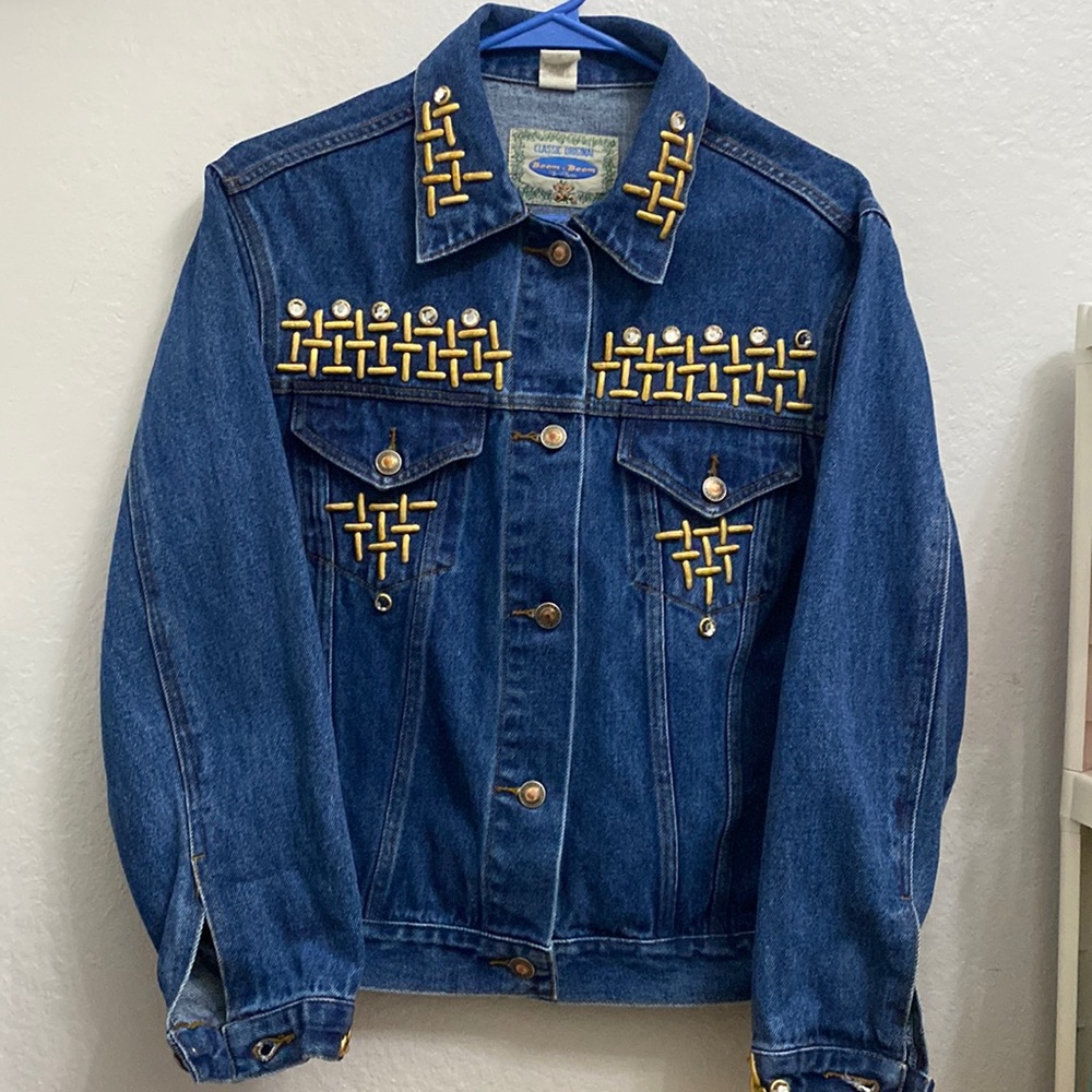 Boom Boom Womens Blue Denim Jeans Jacket Size M